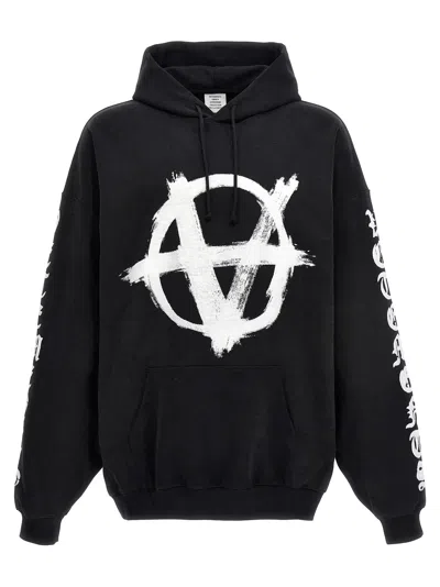 Shop Vetements Reverse Anarchy Hoodie In Black