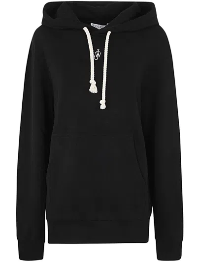 Shop Jw Anderson J.w. Anderson Anchor Embroidery Hoodie In Black