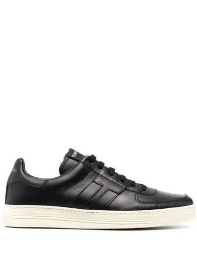 Shop Tom Ford Sneakers Low Top In Black Cream