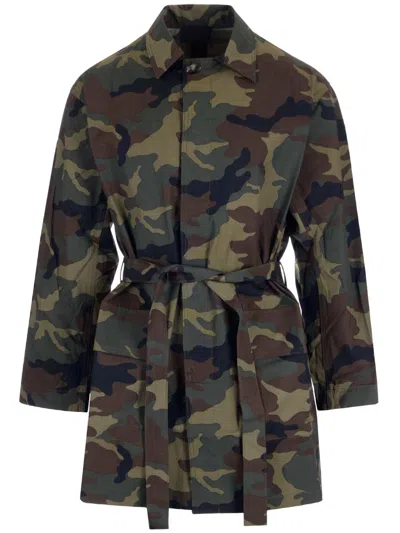Shop Fear Of God Kimono-style Jacket In Camouflage