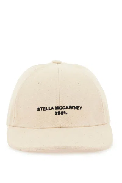 Shop Stella Mccartney Baseball Cap With Embroidery In Ivory (white)