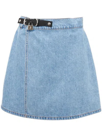 Shop Jw Anderson J.w. Anderson Padlock Strap Mini Skirt In Light Blue