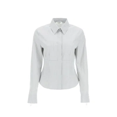 Shop Fendi Cotton Shirt In White