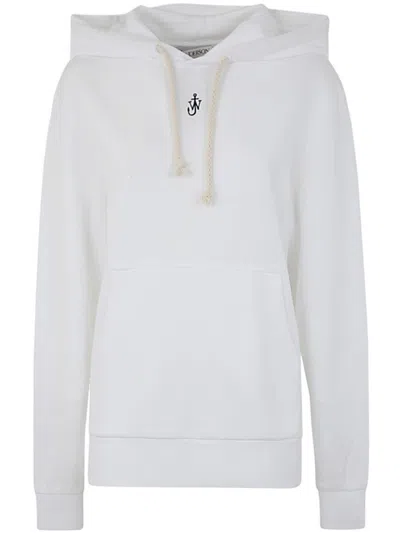 Shop Jw Anderson J.w. Anderson Anchor Embroidery Hoodie In White