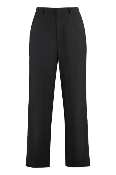 Shop Prada Technical Fabric Pants In Black
