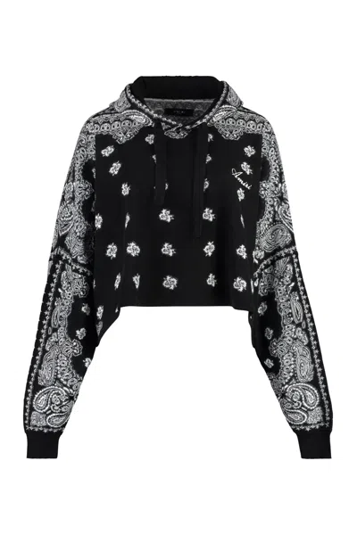 Shop Amiri Knitted Hoodie In Black