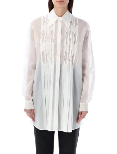 Shop Alberta Ferretti Organza Shirt In White