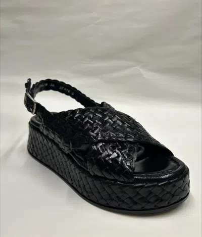 Shop La Rose Maui Platform Wooden Sandal In Black