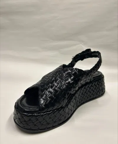 Shop La Rose Maui Platform Wooden Sandal In Black