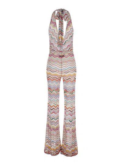 Shop Missoni Long Jumpsuit In Multicolor