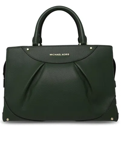 Shop Michael Kors 'satchel Enzo' Green Leather Bag