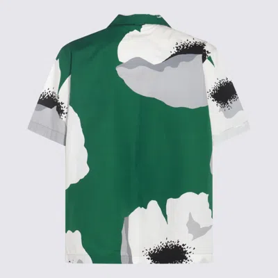 Shop Valentino Green Multicolour Cotton Shirt