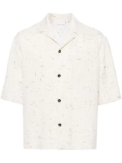 Shop Bottega Veneta White Camp-collar Shirt In Neutrals