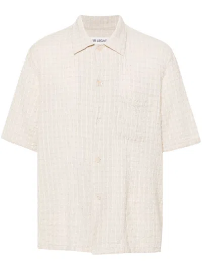 Shop Our Legacy White Box Seersucker-texture Shirt In Neutrals