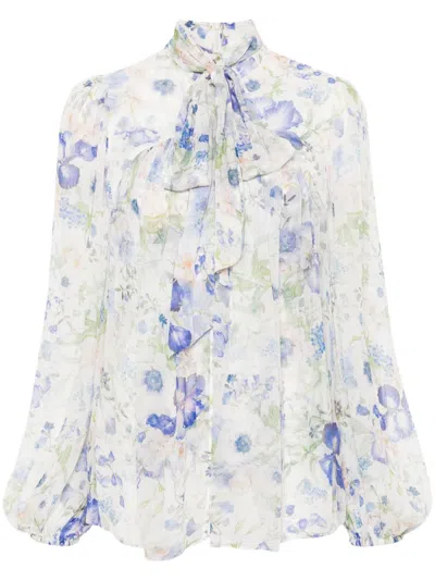 Shop Zimmermann Natura Floral Print Blouse - Women's - Elastane/recycled Polyester/viscose In White
