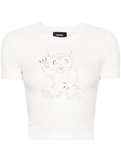 Shop We11 Done White Doodle Monster Short-sleeve T-shirt