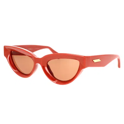 Shop Bottega Veneta Sunglasses In 004 Orange Orange Brown