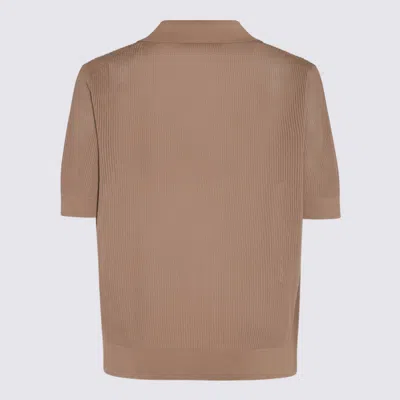 Shop Dolce & Gabbana Camel Cotton Polo Shirt In Brown