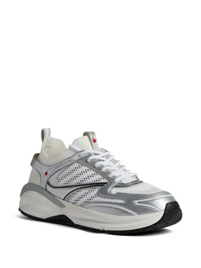 Shop Dsquared2 Sneakers In Bianco+nero+argento