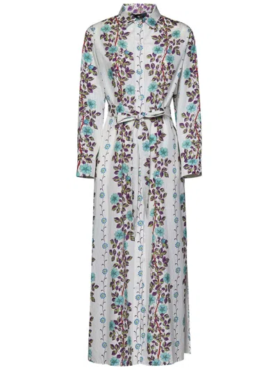 Etro Floral Print Maxi Beach Dress In White