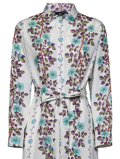 Etro Floral Print Maxi Beach Dress In White