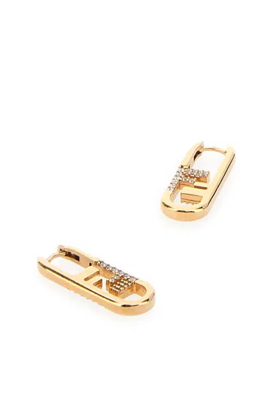 Shop Fendi O'lock Earrings In Golden