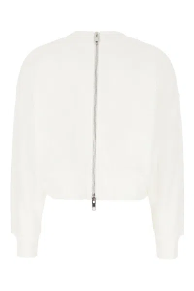 Shop Gucci Logo Cotton Sweatshirt In White