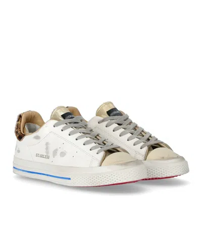 Shop Hidn-ander Starless Low White Gold Sneaker