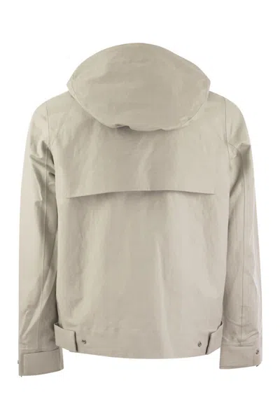 Shop K-way Kaya Linen Blend 2l - Hooded Jacket In Beige
