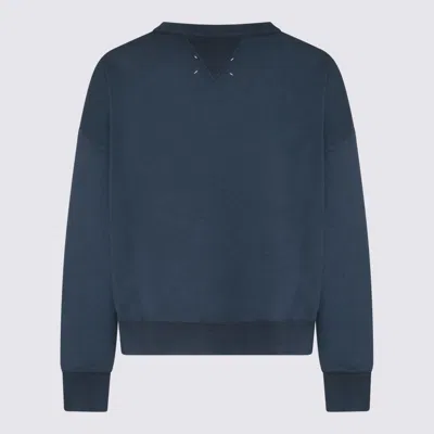 Shop Maison Margiela Blue Cotton Sweatshirt