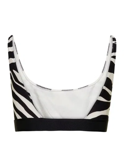 Shop Tom Ford Optical Zebra Printed Modal Signature Bralette In White/black