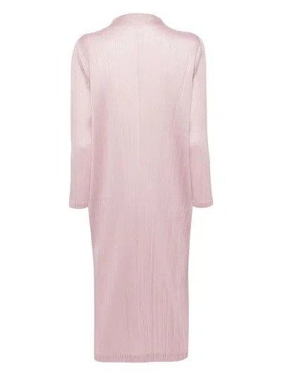 Shop Issey Miyake Pleats Please  Pleated Long Dress In Pink