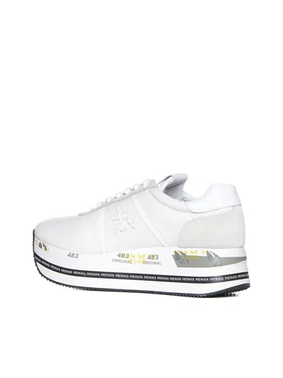 Shop Premiata Sneakers In Beige/white