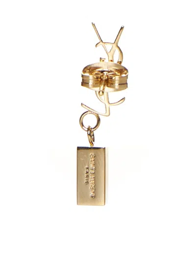 Shop Saint Laurent Cassandra Rhinestones Single Earring In Golden