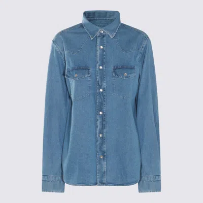 Shop Tom Ford Blue Cotton Denim Shirt