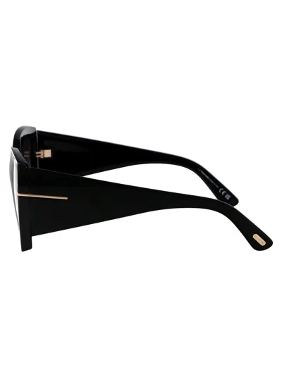 Shop Tom Ford Sunglasses In 01b Nero Lucido / Fumo Grad