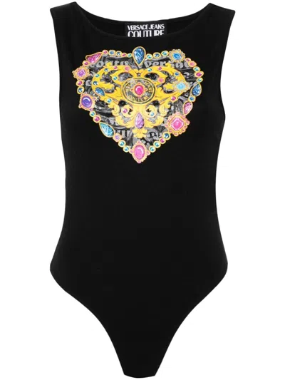 Shop Versace Jeans Couture Top In Black