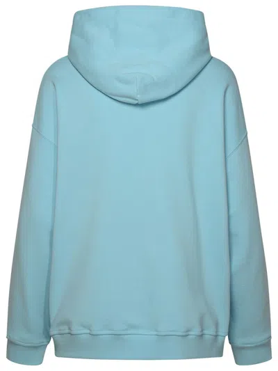Shop Versace Light Blue Cotton Sweatshirt