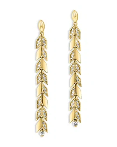 Shop Bloomingdale's Diamond Chevron Drop Earrings In 14k Yellow Gold, 0.35 Ct. T.w.