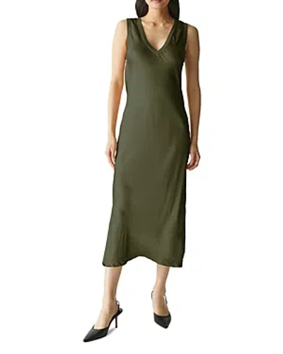 Shop Michael Stars Randi V Neck Midi Dress In Olive