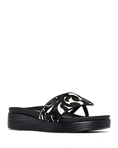 Shop Donald Pliner Women's Slip On Wedge Slide Sandals In Natural/black