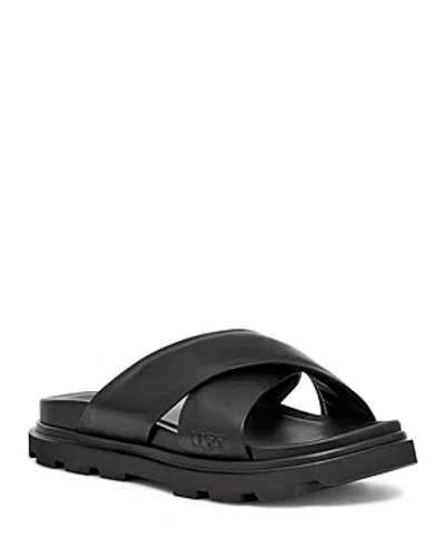 Shop Ugg Men's Capitola Cross Slide California Sandals In Black