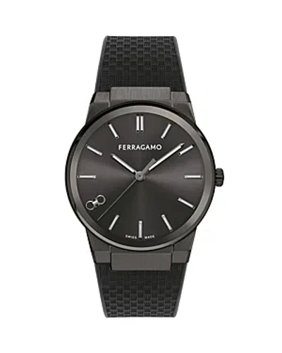 Shop Ferragamo Infinity Sapphire Watch, 41mm In Black