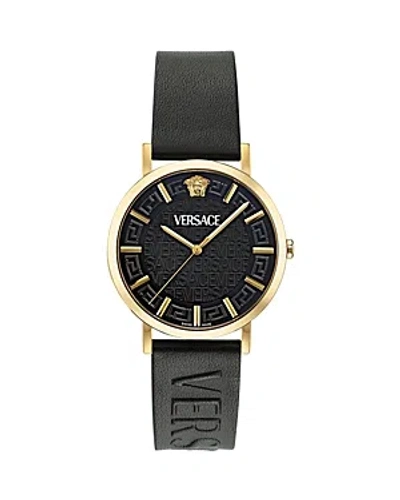 Shop Versace Greca Slim Watch, 40mm In Gold