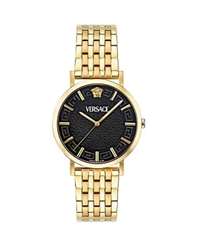 Shop Versace Greca Slim Watch, 40mm In Gold