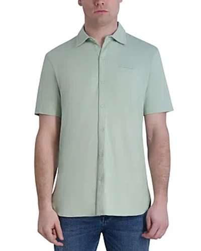 Shop Karl Lagerfeld Jersey Short Sleeve Shirt In Mint