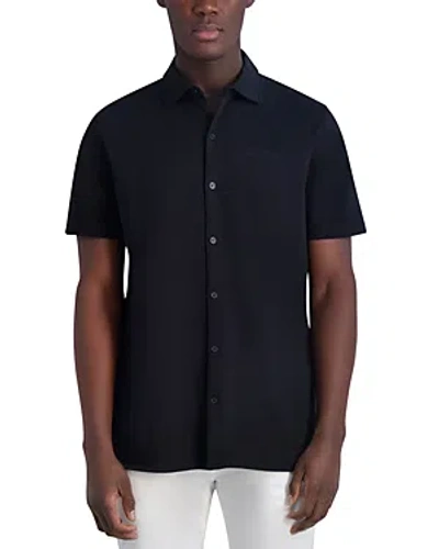 Shop Karl Lagerfeld Jersey Short Sleeve Shirt In Black