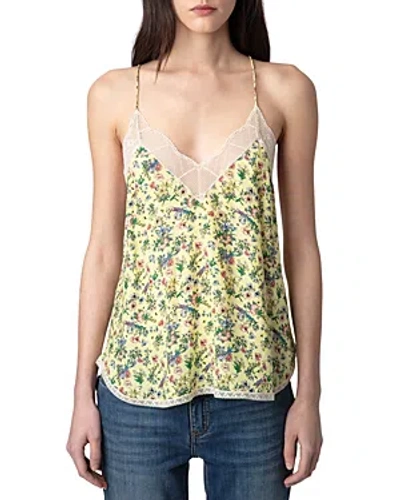 Shop Zadig & Voltaire Christy Lace Trim Camisole In Cedra