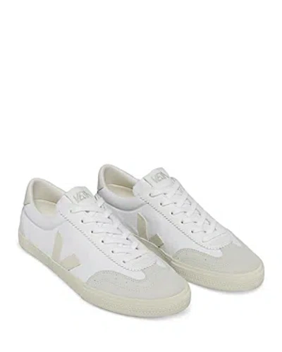Shop Veja Men's Volley Lace Up Sneakers In Black/white Natural
