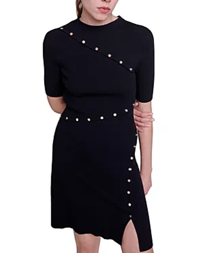Shop Maje Rellier Short Sleeve Dress In Black